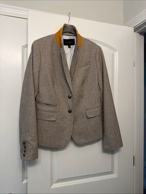 Banana Republic factory Tweed Blazer with Mustard Collar size 8